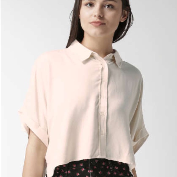 Cropped Button Up Front